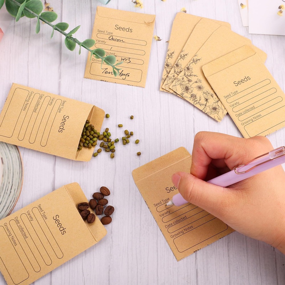 300 Small Preprinted Seed Envelopes for Flowers & Vegetables