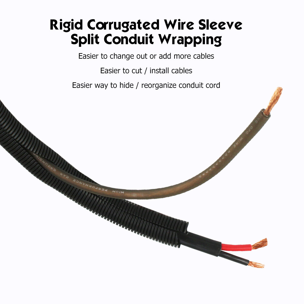 Split Wire Loom Conduit Flex Tubing Automotive Wire Protector Harness Wrap Lot