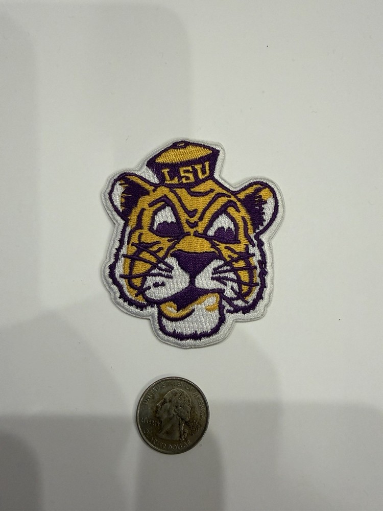 LSU TIGERS IRON On Embroidered PATCH 3”x 2.75”