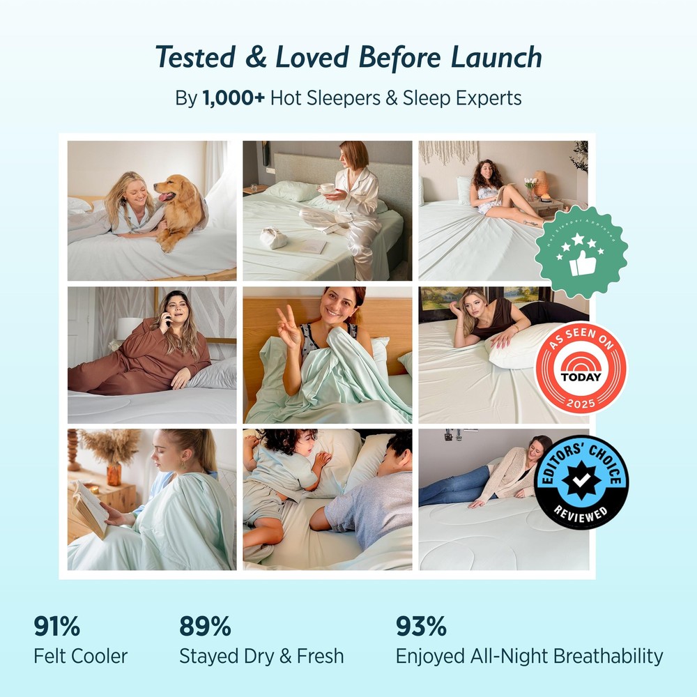 Cooling Sheets Queen Size - BlendTek Dry & Cool Technology Cooling Bed Sheets...