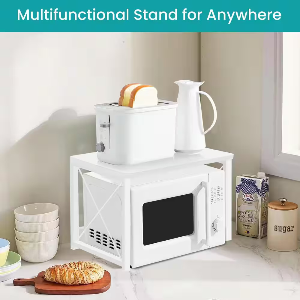 Desktop Printer Stand Shelf Organizer Modern Wood Riser with Storage Sturdy Spac