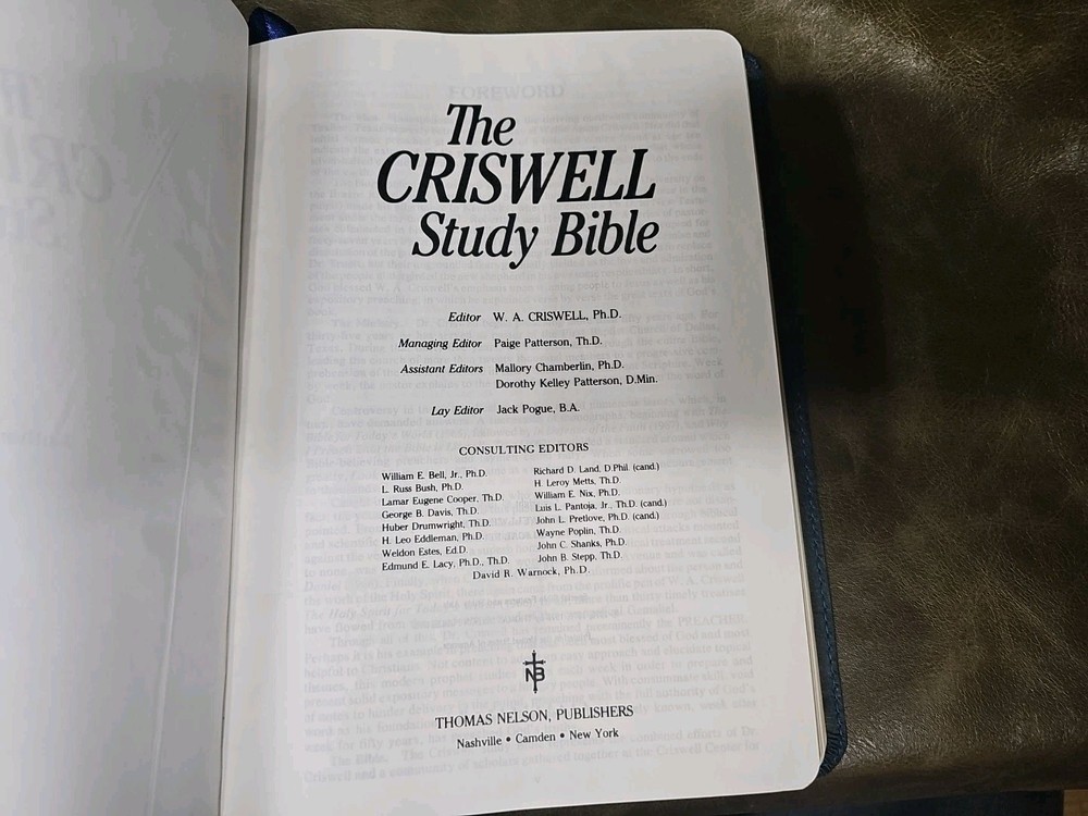 Criswell Study Bible Rebind with Liner Cowhide Nice! Stitched Perimeter Nice!