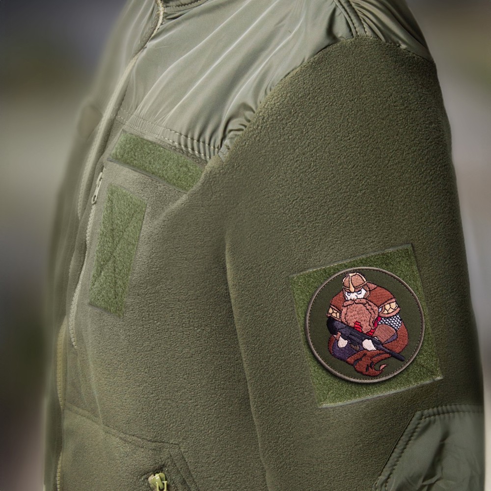 Embroidered Patch “Borodach” (Bearded Warrior) Round Tactical Patch 8 cm