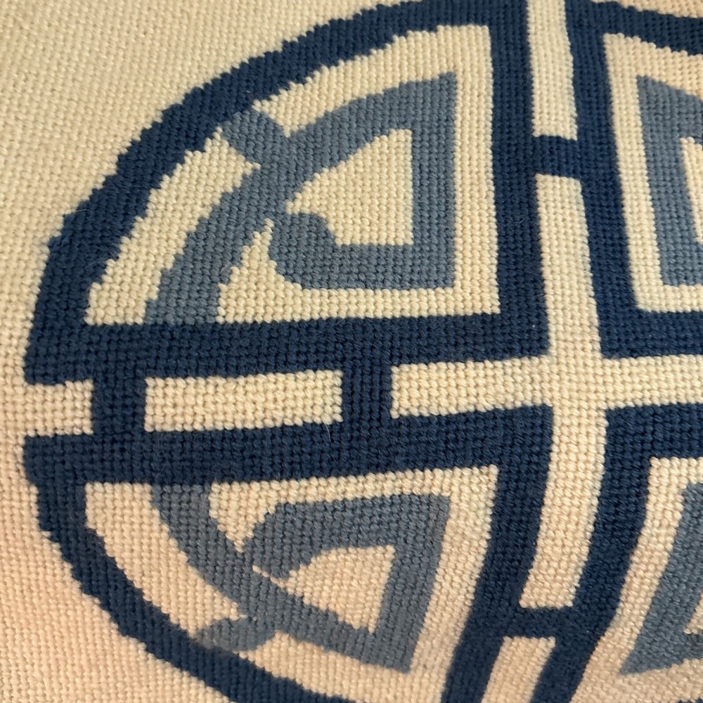 Four Blessing Symbol Needlepoint On Canvas Not Framed