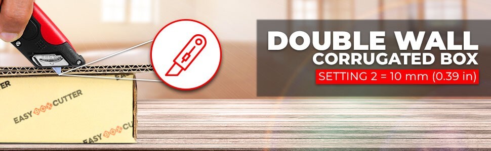 Easy Cut 2000N RED Safety Box Cutter Knife with Holster (Pack of 2 Cutters)