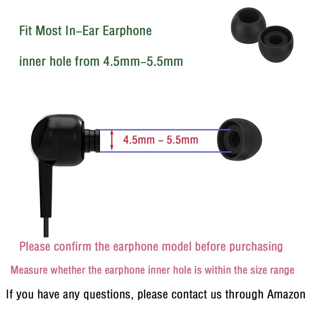 Silicone Small Replacement Earbud Tips Eartips for In-Ear Headphones Rubber T...