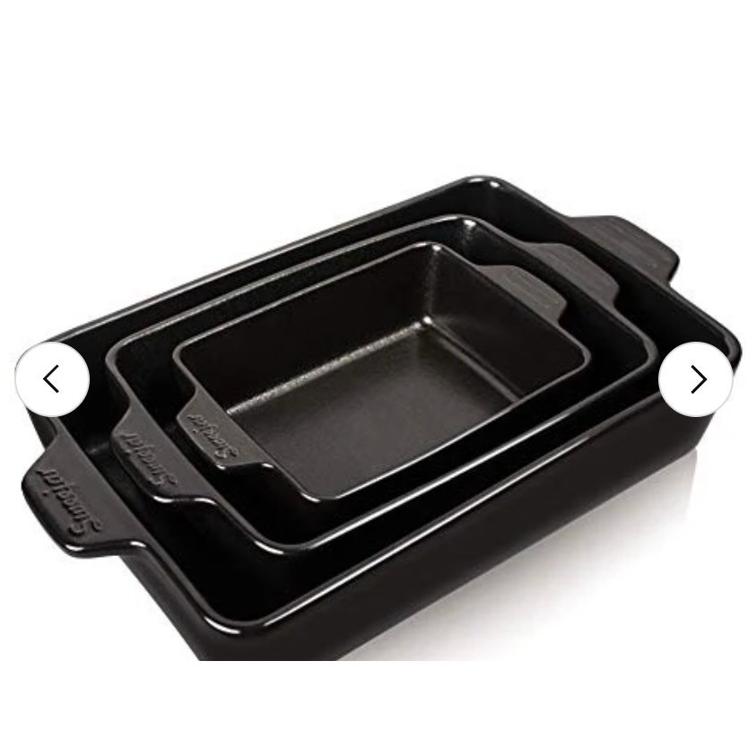 New SWEEJAR Black Ceramic Bakeware Set Baking Dish Pans for Cooking JM