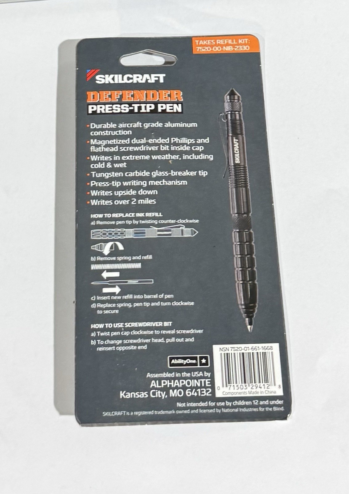 SKILCRAFT Defender Multifunction Pen 7520016611668 7520016611668 - 1 Each