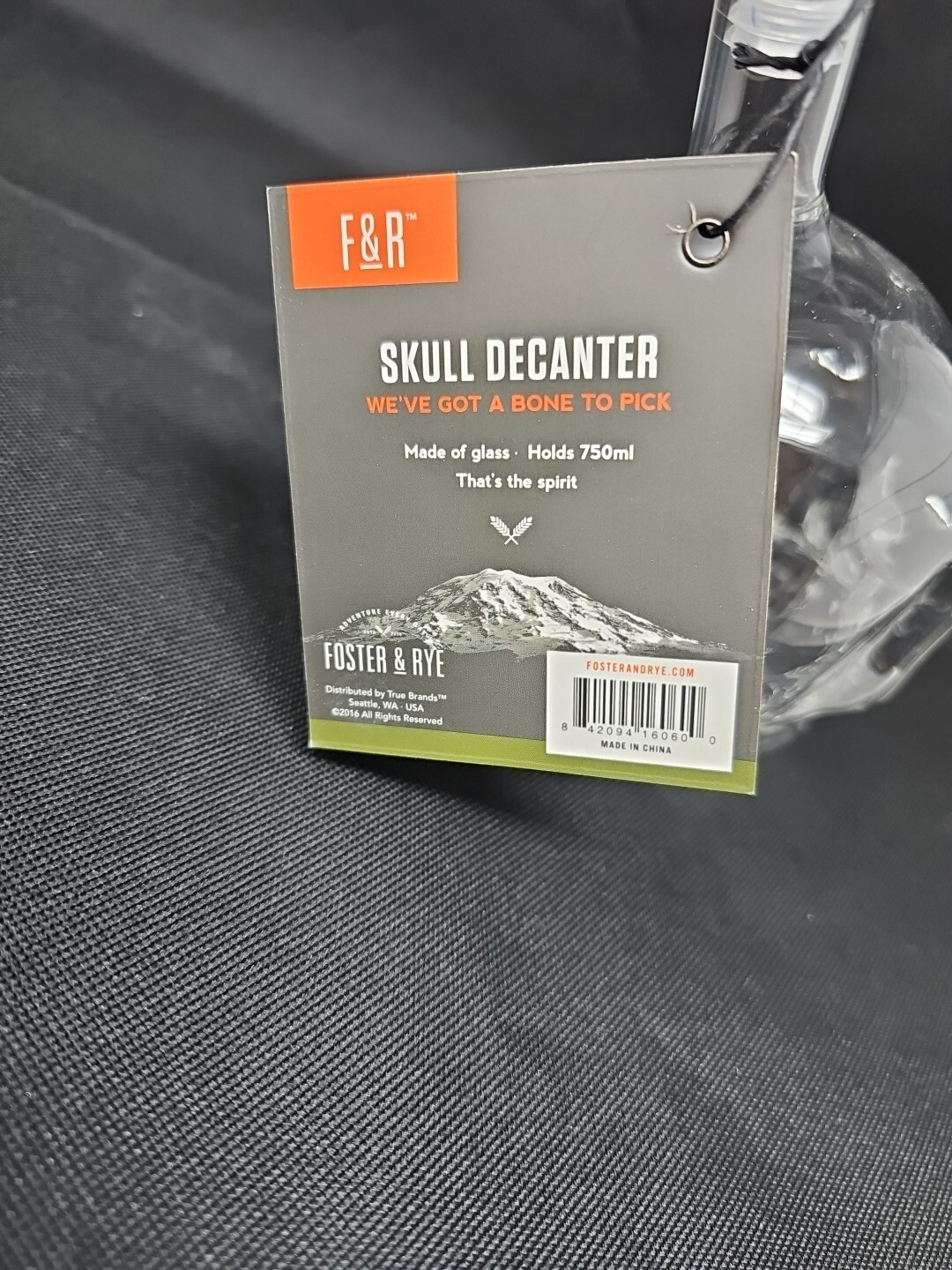 Foster & Rye Skull Liquor Decanter Clear Glass Skull Shaped Whiskey Decanter ...