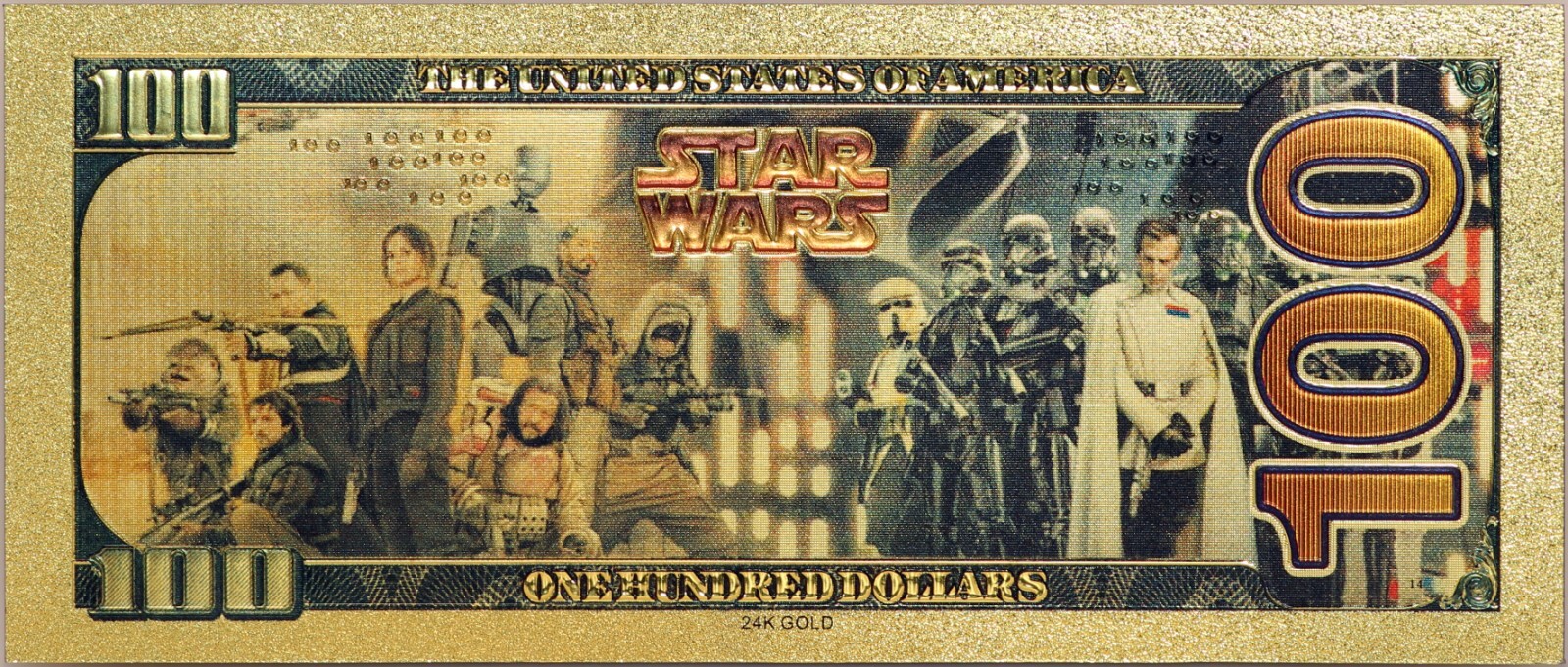Lot of 8 Star Wars Darth Vader Yoda Luke Han Boba Fett Gold Foil Notes Set XS12