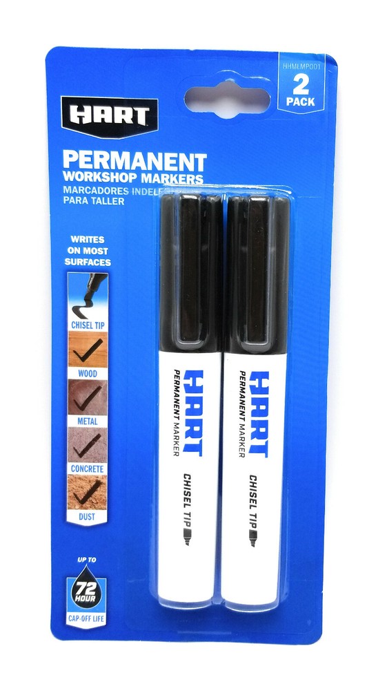 Hart Black Chisel Tip Permanent Construction/Workshop Marker -Multi Surface