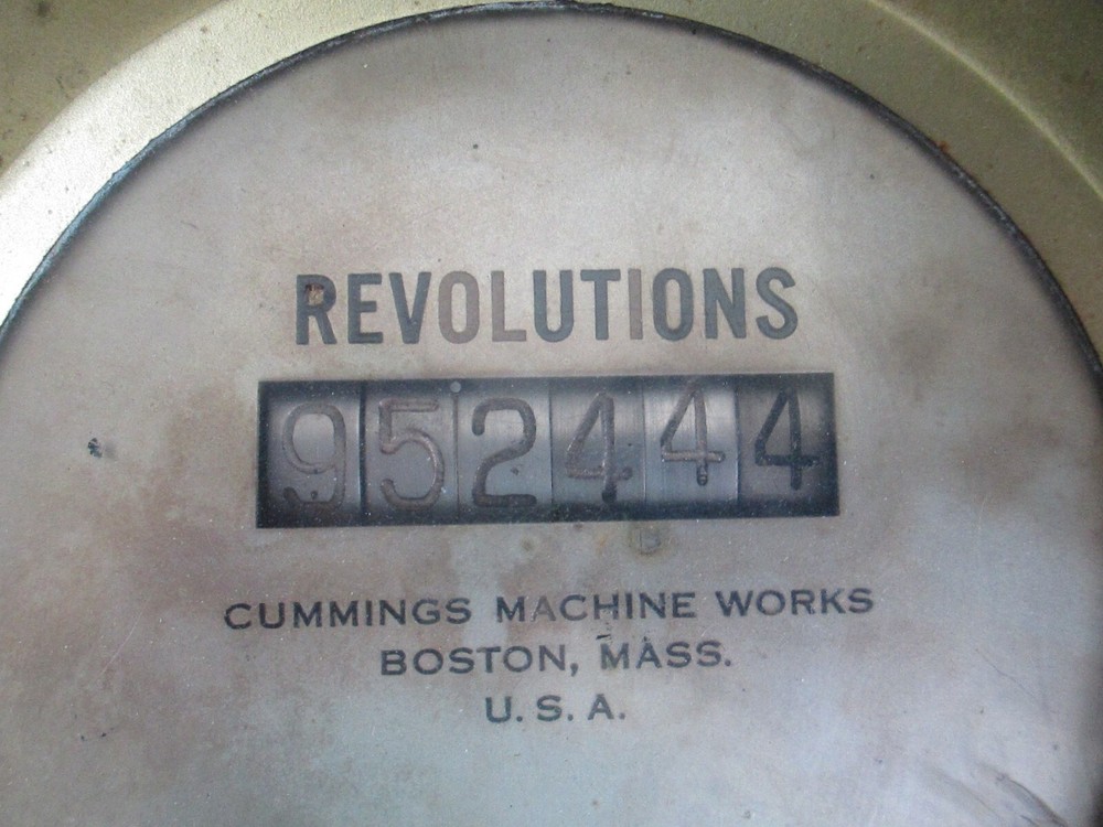 VINTAGE CUMMINGS MACHINE WORKS REVOLUTION COUNTER / MACHINE ENGINE STEAM