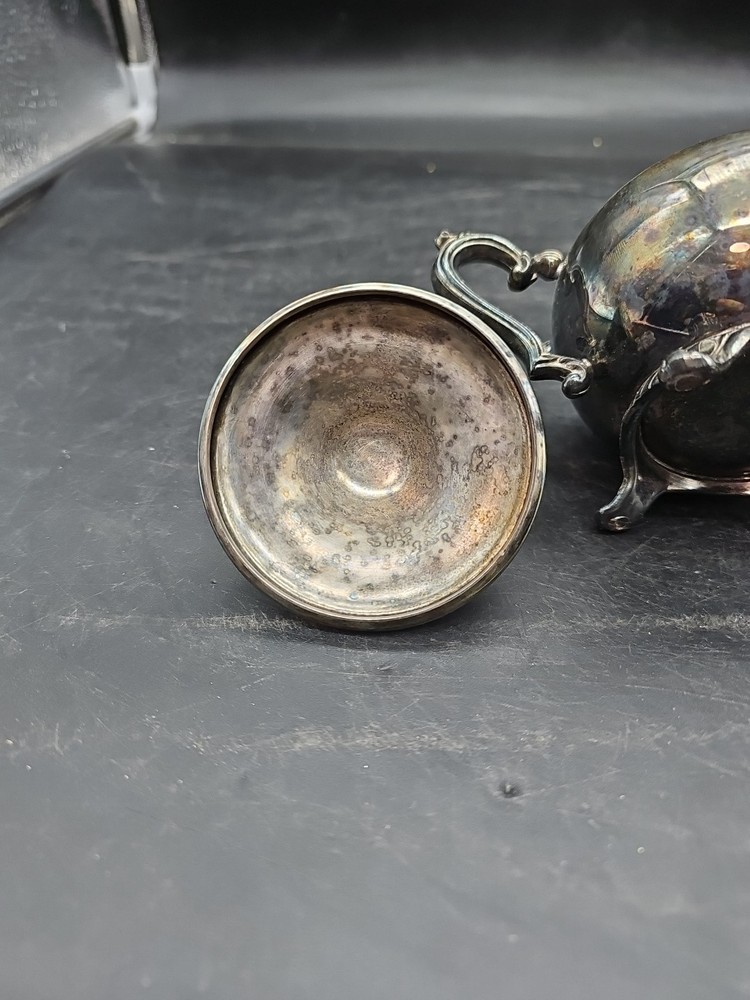 Silverplate Footed Sugar Bowl Vtg Unmarked