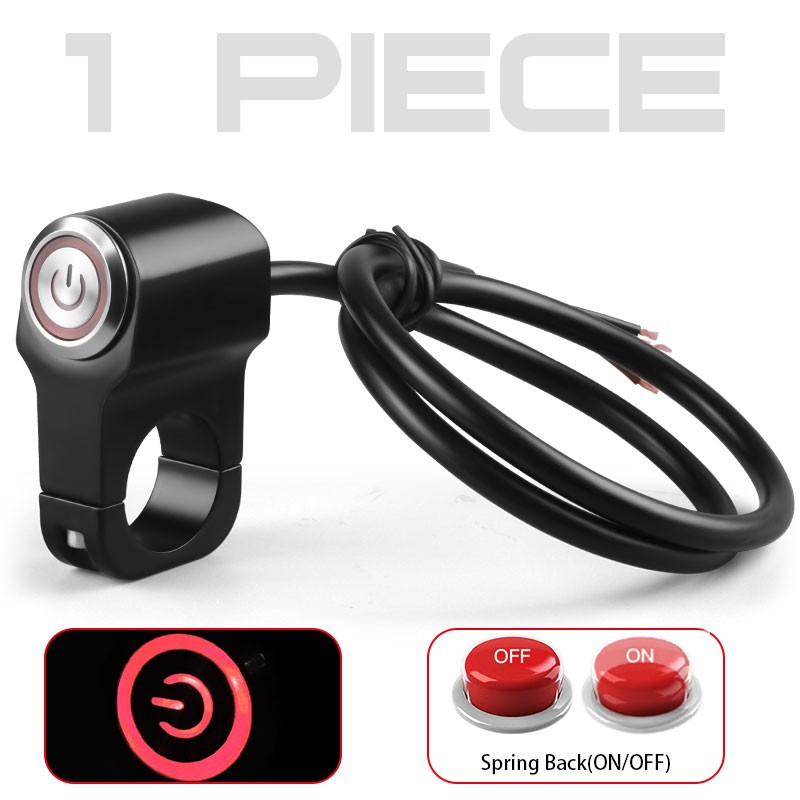 Motorcycle ATV Control Start Switch Momentary Horn Push Button Handlebar Mount