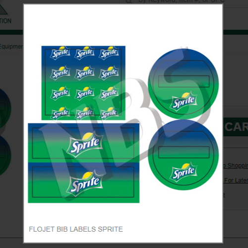 FLOJET BIB LABELS SPRITE # CP021040