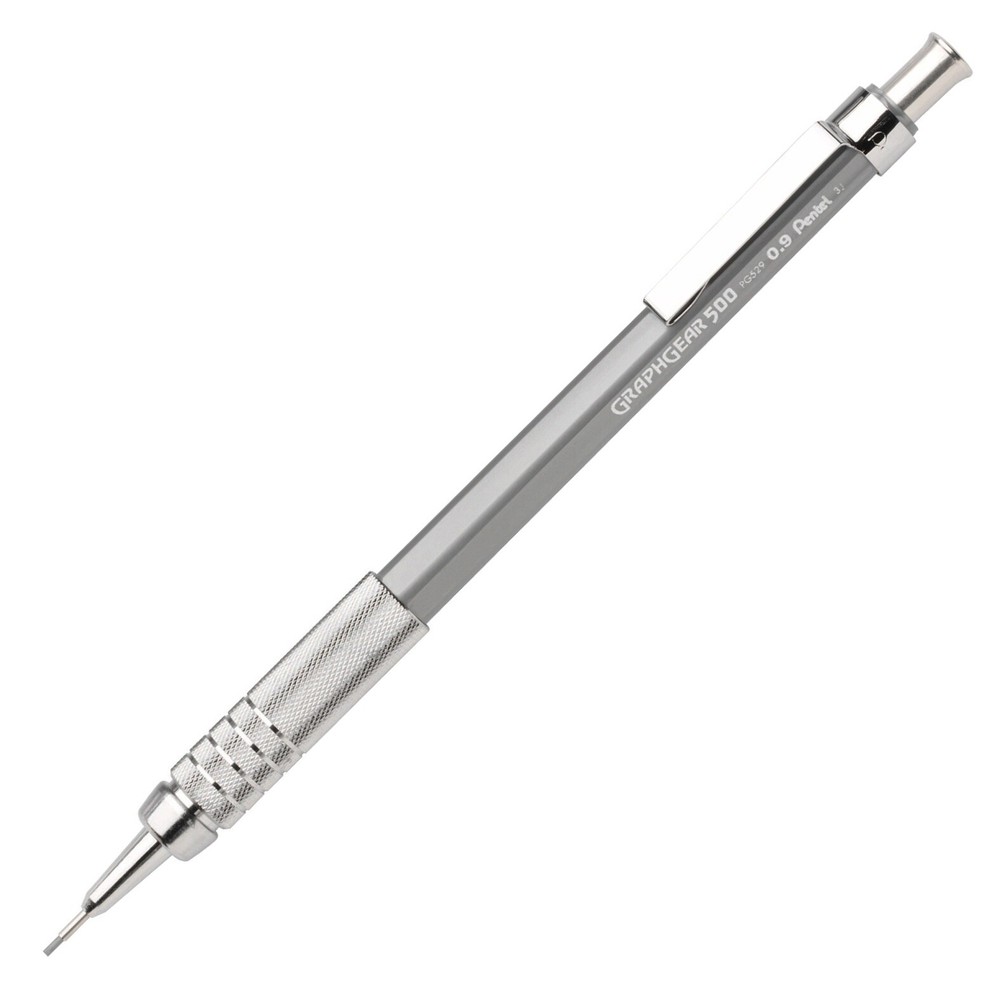 PG529N Pentel GraphGear 500 Automatic Drafting Pencil, 0.9mm, Grey, 2 Each