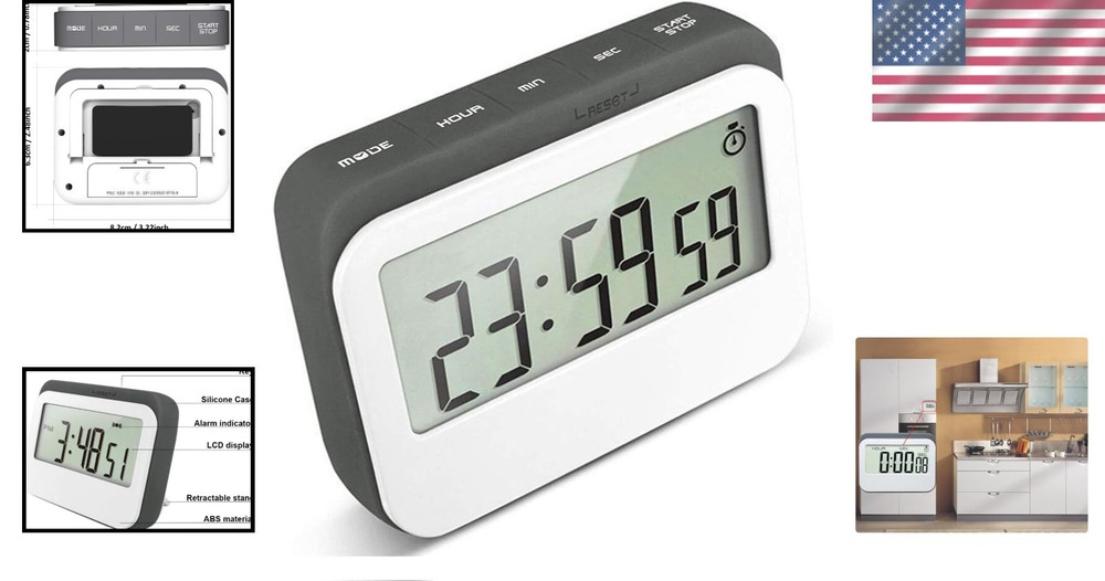 Versatile Digital Timer Alarm Clock - 3 Modes with Magnetic & Stand Features