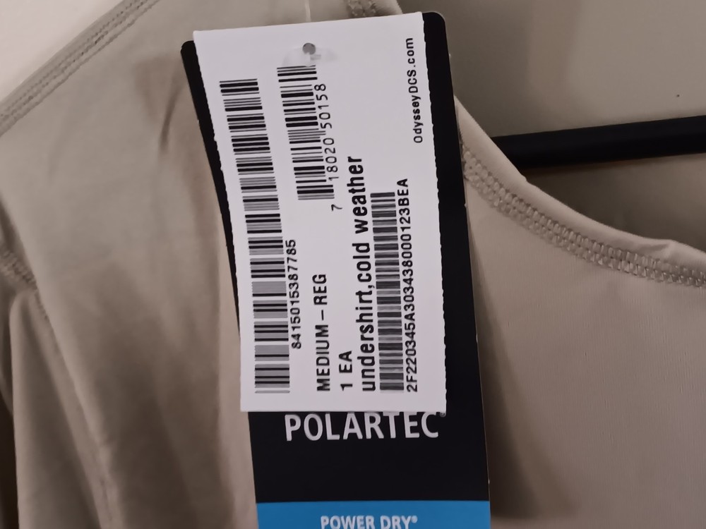 POLARTEC COLD WEATHER UNDERSHIRT TAN Medium Regular NEW WITH TAGS