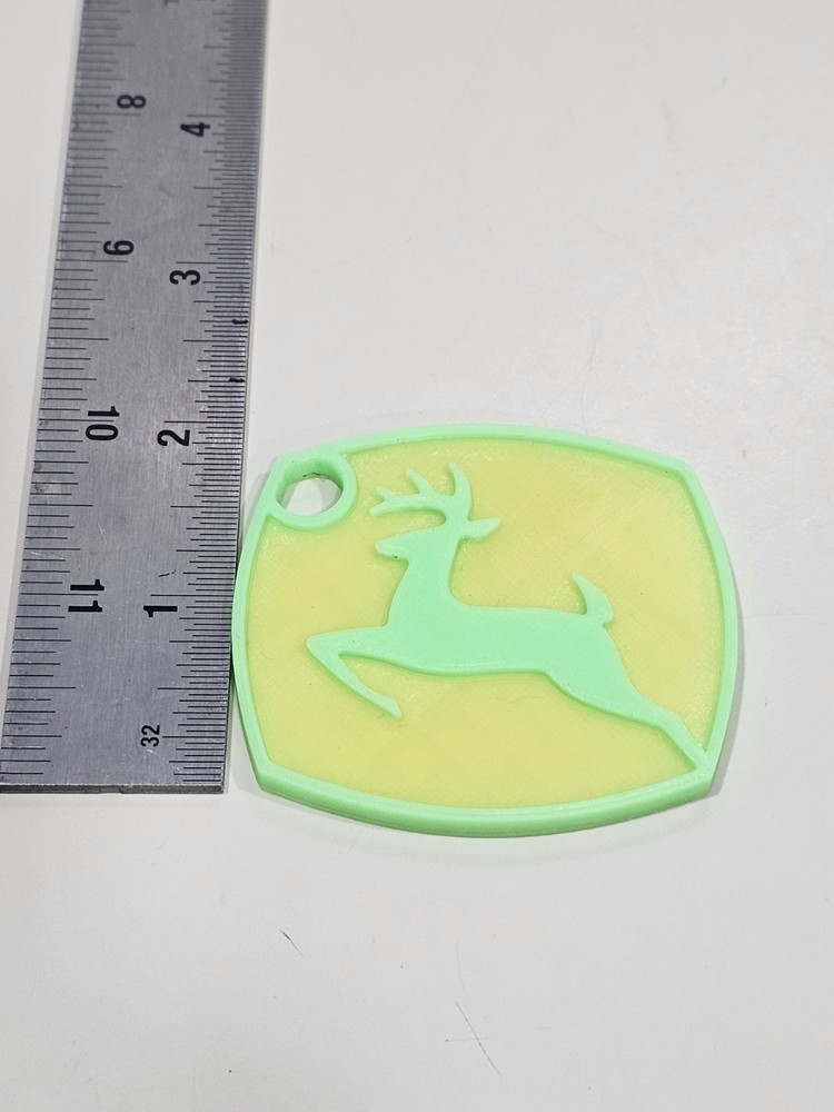 John Deere Custom 3d Printed Key Chain's Glow In The Dark