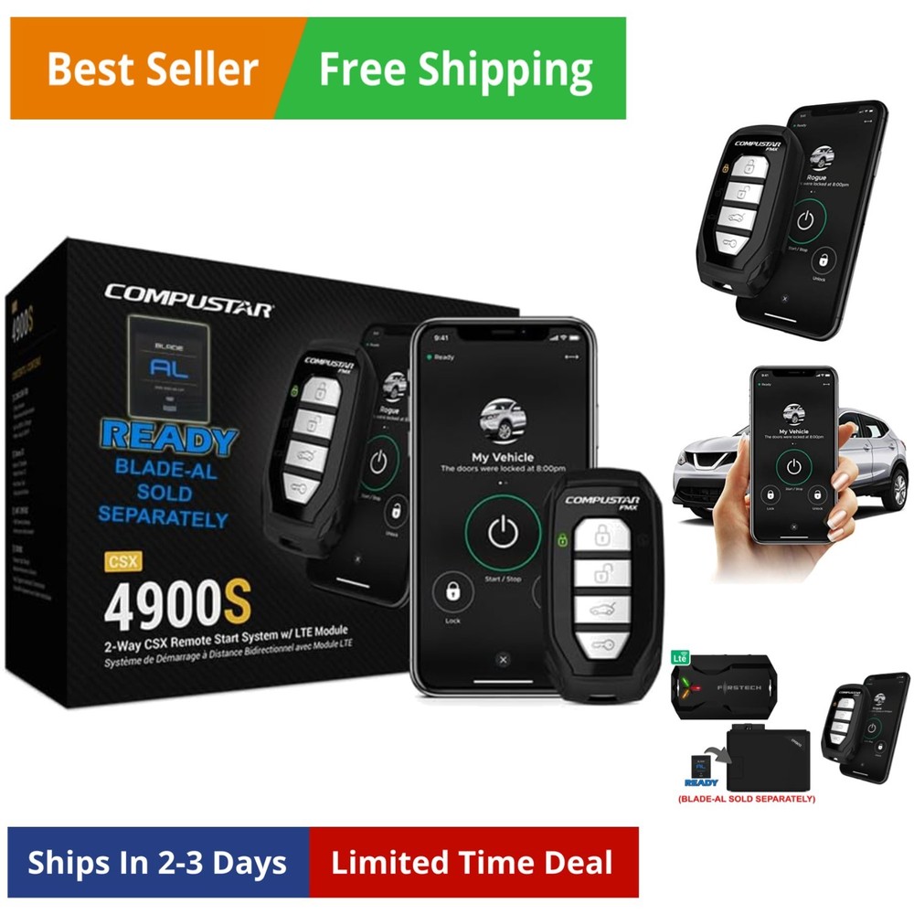 S 4-Button 2-Way, 3000' Remote Start System w/Drone X1LTE