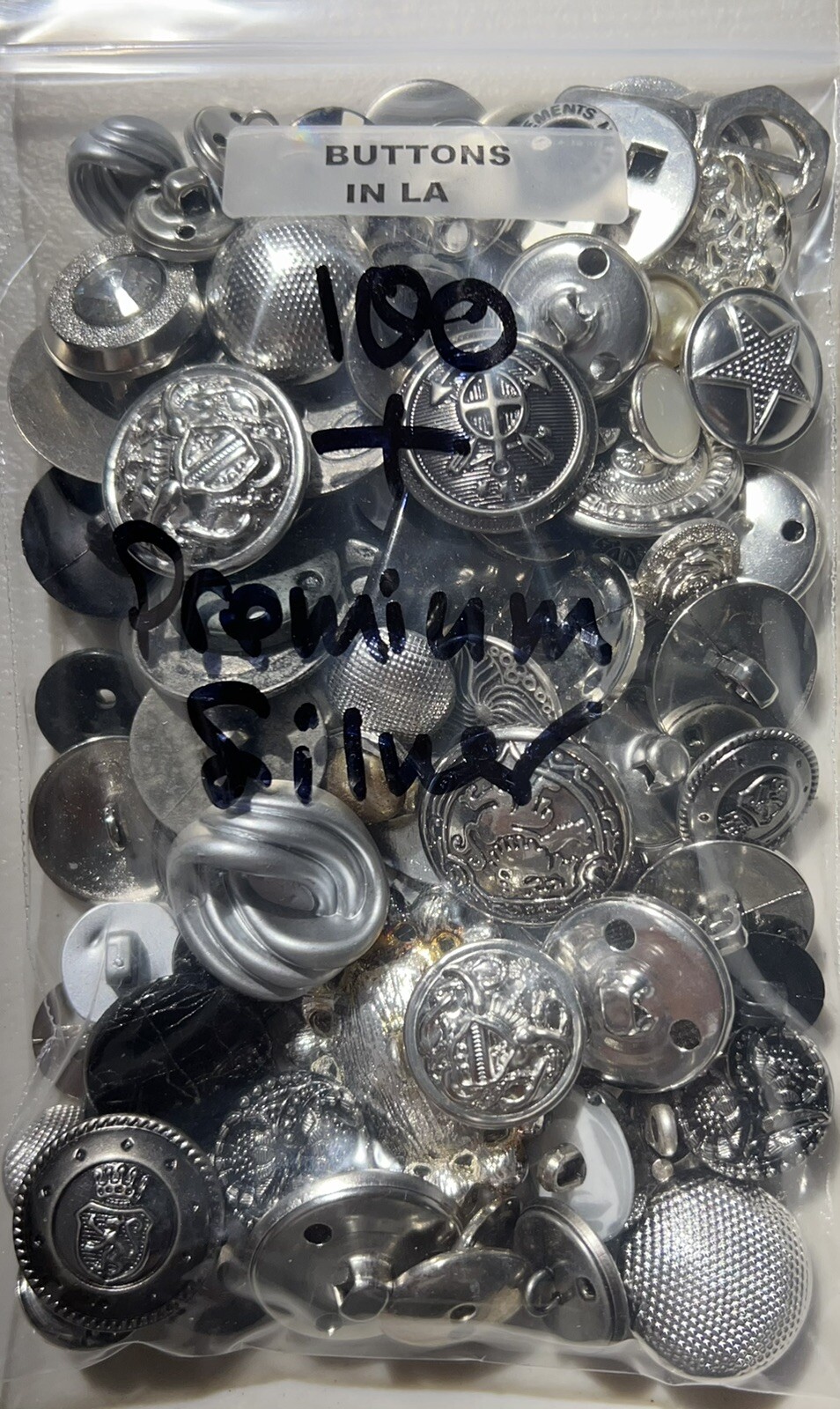 Premium MIXED LOT All Kinds Of SILVER & ANTIQUE SILVER Buttons All Sizes