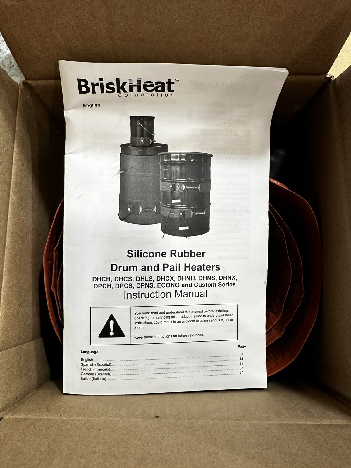 BriskHeat DHCS15A Heavy-Duty Drum/Pail Heaters (DHCS/DPCS), Silicone Rubber