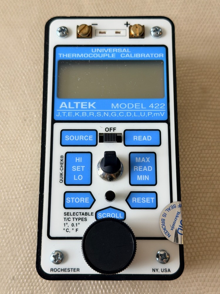 UNTESTED AS IS Altek Model 422 Universal Thermocouple Calibrator w/inserts, MORE