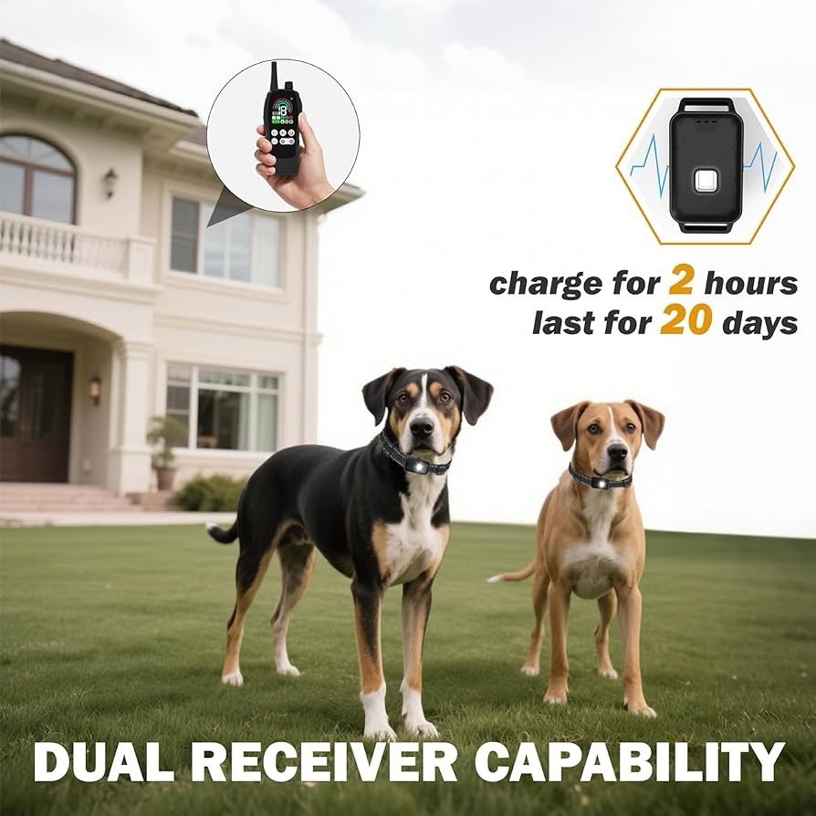 Dog Training Collar, 4 Modes, 5000ft Range, IP68 Waterproof, Rechargeable