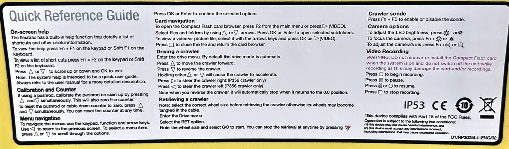 SPX Pearpoint P350 Flexitrax Crawler and Camera Controller for Sewer Drain Pipe