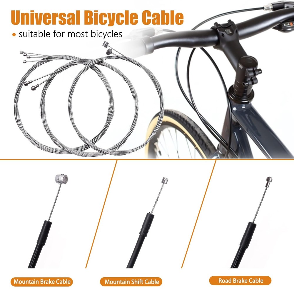 Universal Bicycle Brake Cable and Shift Derailleur Cable Set