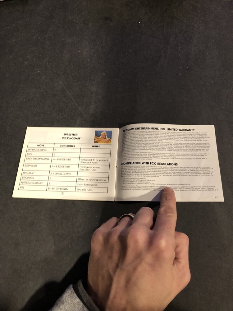 wwf wrestlemania Nes Manual