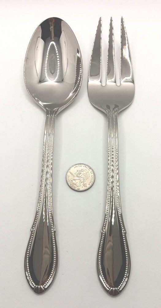 Reed & Barton Winslet Serving Hostess 2 Piece Set 18/10 Stainless Flatware NOS