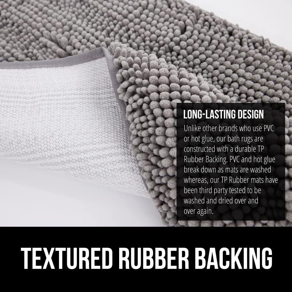 Bath Rug Mat, Thick Soft Absorbent Chenille, Quick Dry Microfiber Mats, Rubbe...