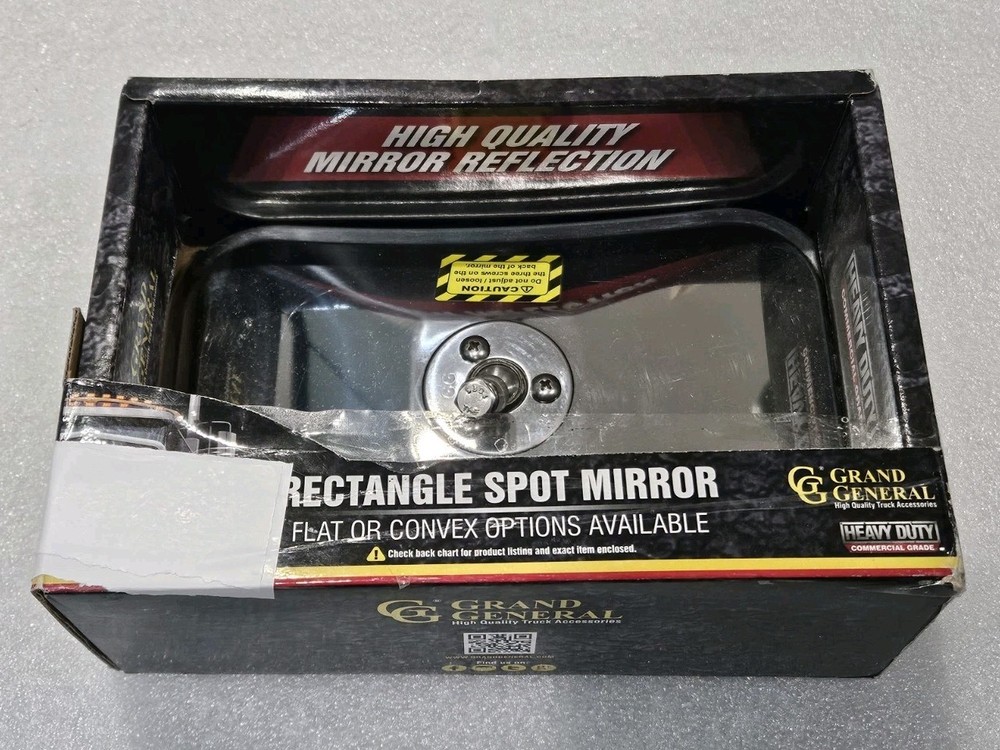 HD Rectangular Stainless Center Mount Convex Face Mirror W/O Bracket GG#33088