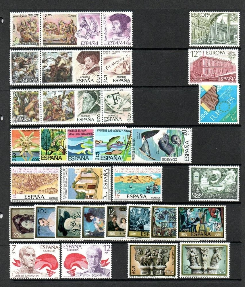 SPAIN MNH 1978 COMPLETE YEAR SETS (2 SCANS)