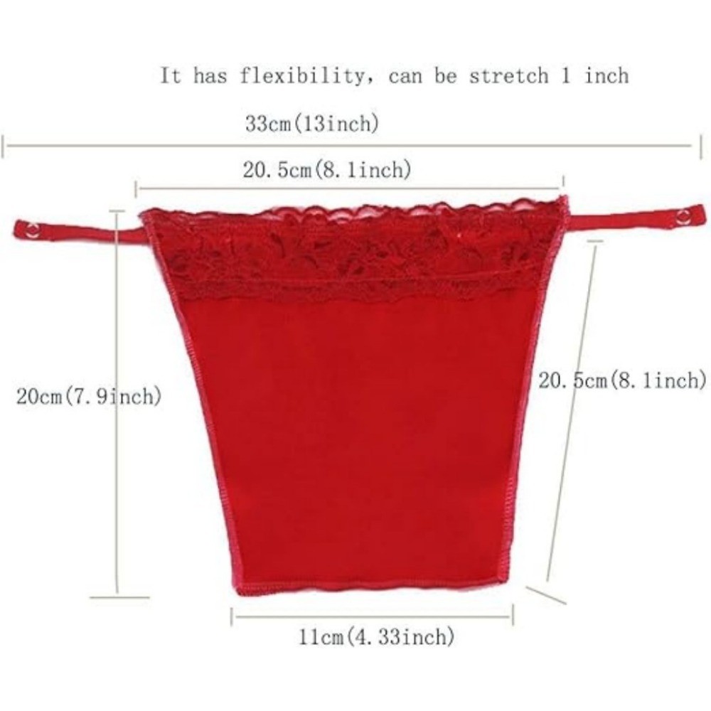 8 Pack Women Lace Cami Clip-on Mock Camisole Overlay Modesty Panel for Low-Cut