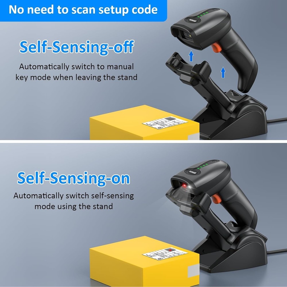 Rechargeable Barcode Scanner with Bluetooth Connectivity and Shock Protection