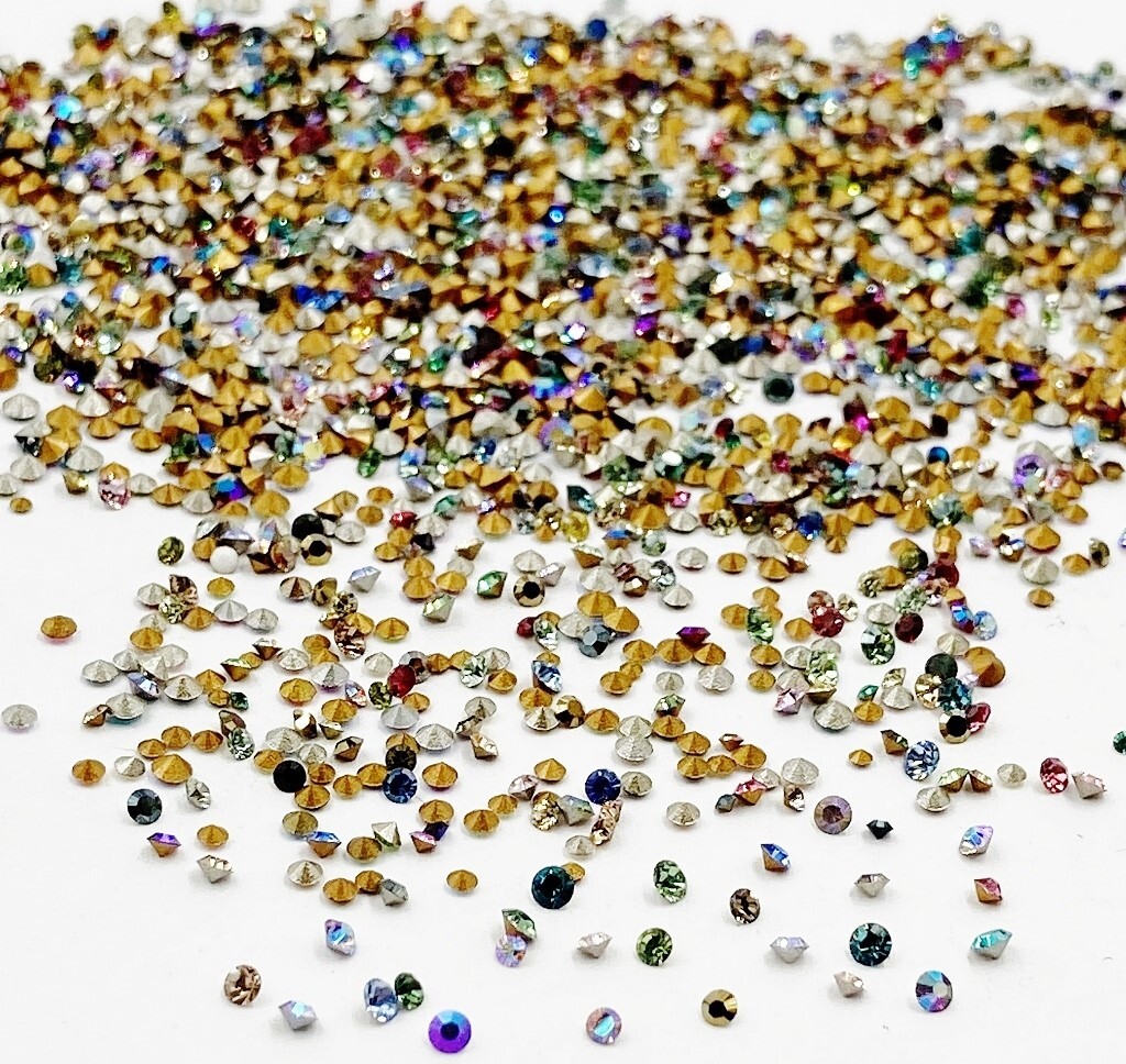 400 Vintage Swarovski Crystal 1mm. To 2mm. Tiny Rhinestones - Jewelry Repair J48