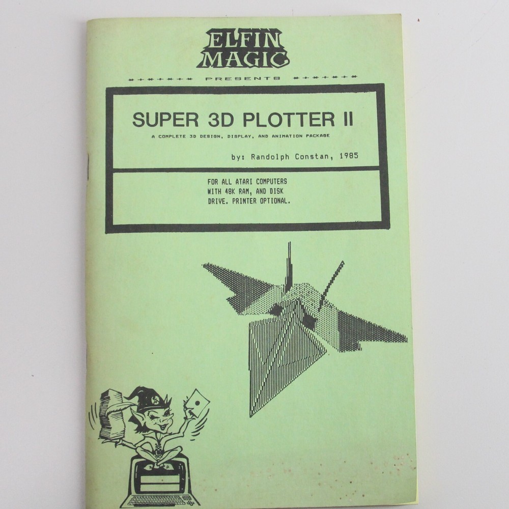 Atari Elfin Magic Super 3D Plotter II Program Randolph Constan 1985