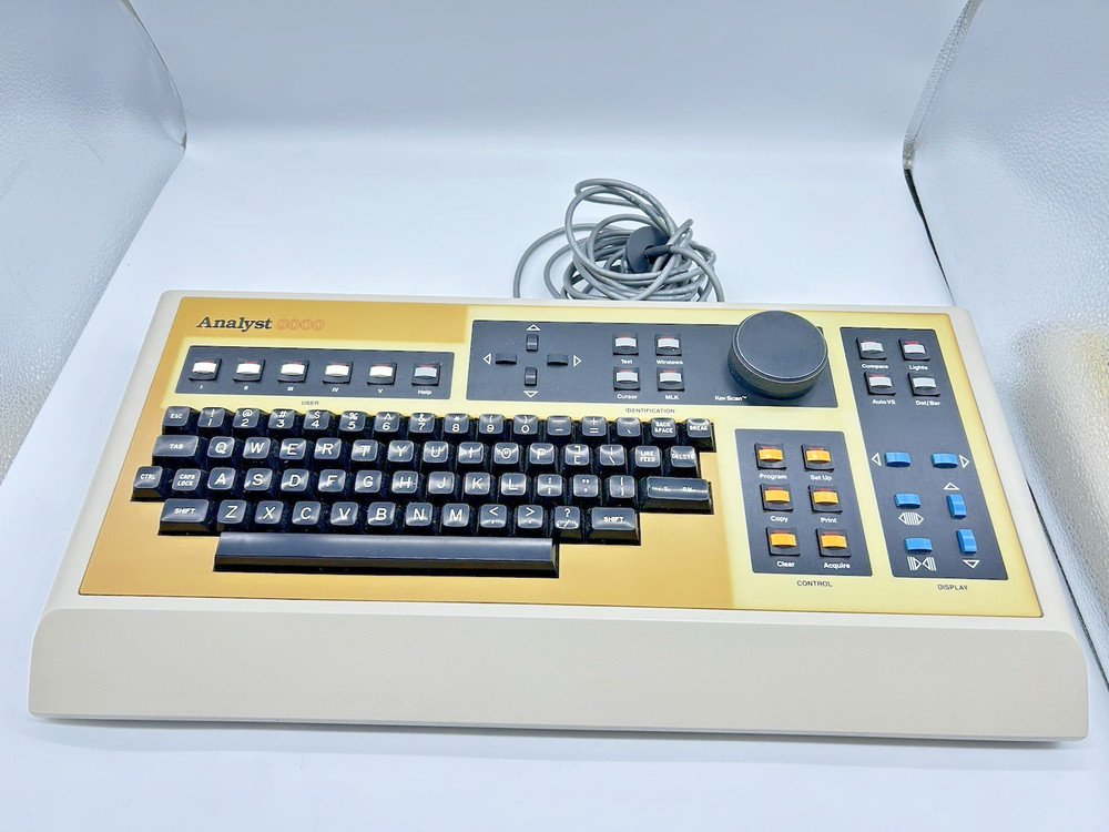 KEVEX 8000K/B DIGITAL ELECTRON MICROSCOPY ANALYST KEYBOARD W/ TEMPLATE & CABLE