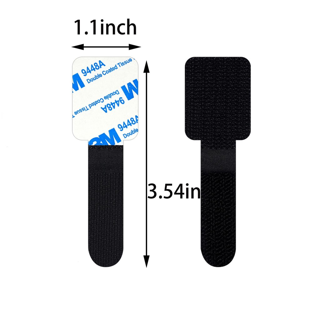 40pcs Self Adhesive Cable Ties Wire Organizer Cord Adjustable Hook And Loop Cabl