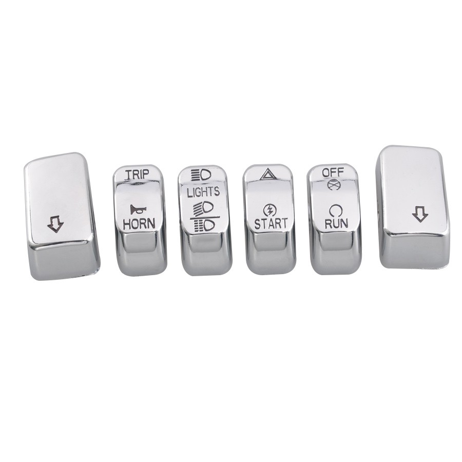 Chrome Hand Control Switch Housing Button Cover Cap Kit For Harley Softail/Dyna