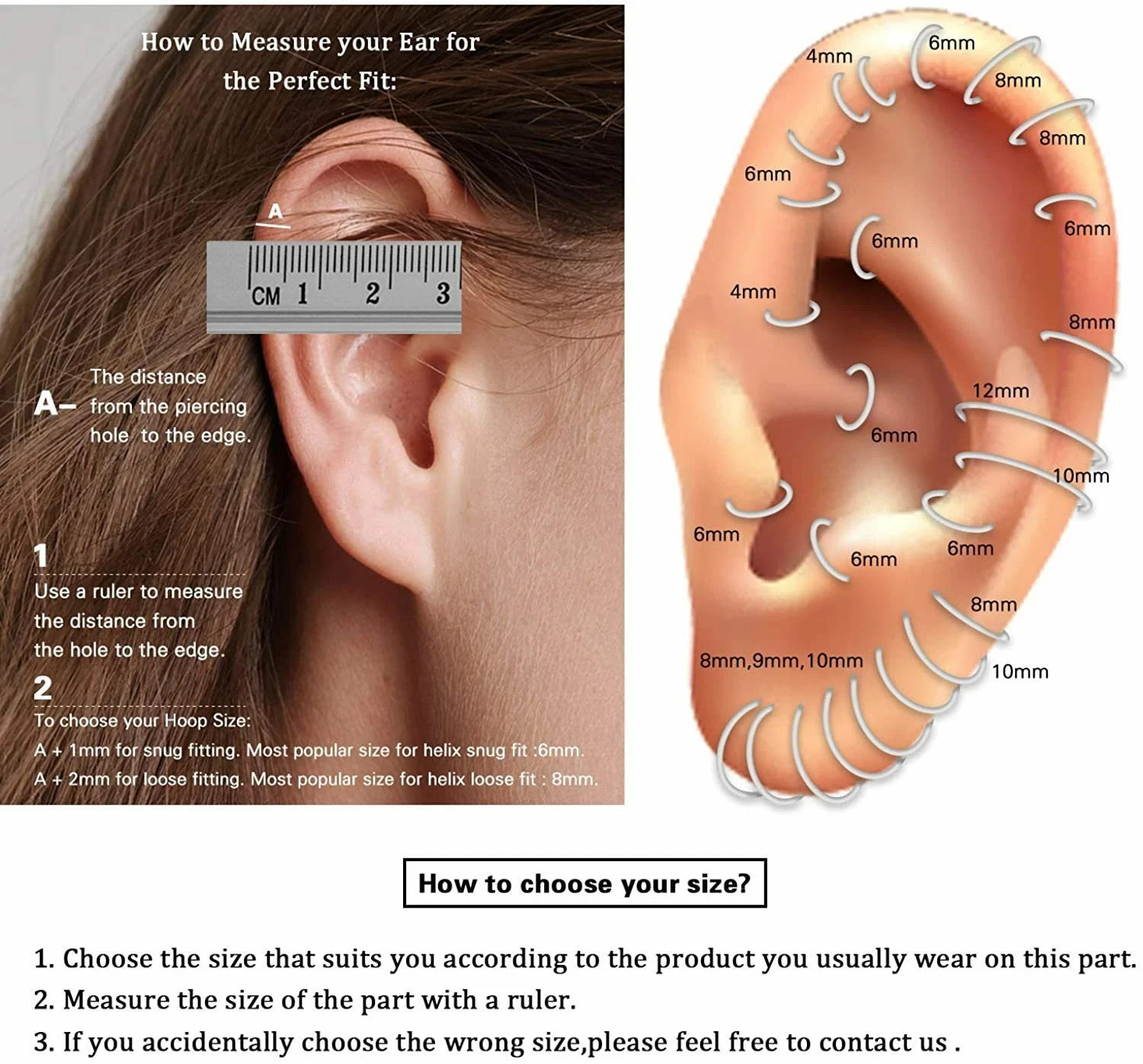 1PC Surgical Steel Hinged Segment Hoop Ring Sleeper Lip Ear Nose Body Piercing