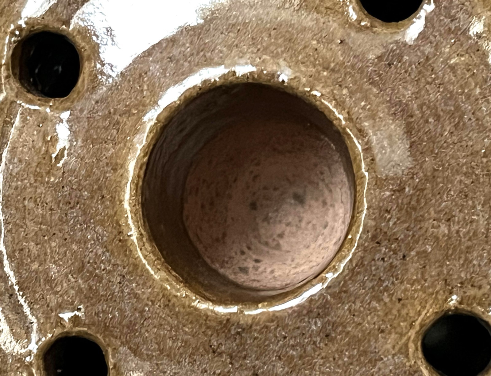 Handmade Art Pottery Inkwell Clay Small Vintage