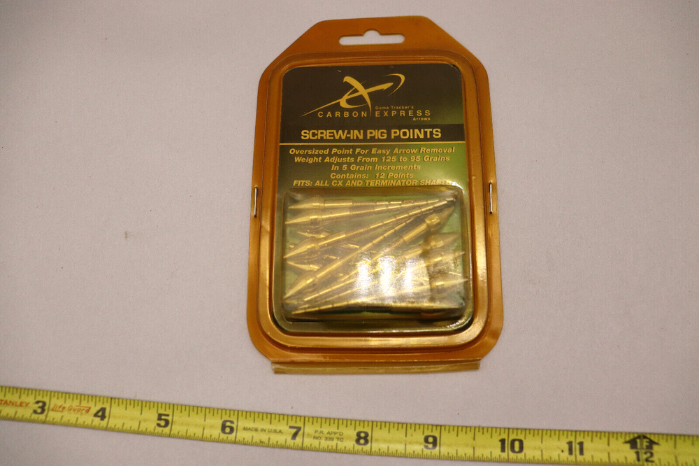 NEW NOS Game Tracker Carbon Express Screw-in Pig Points Adj.weights 12 pack