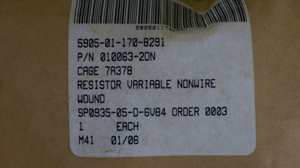 SCI Systems 010063-2DN Precision Variable Resistor Nonwire Wound - 5.5 kΩ - New
