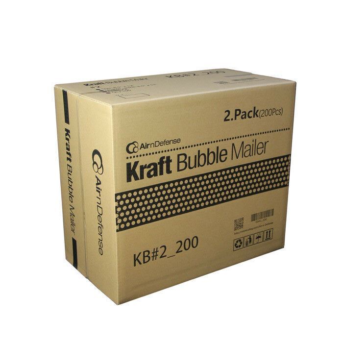 200 #2 8.5x12 Kraft Bubble Padded Envelopes Mailers Shipping Bags AirnDefense