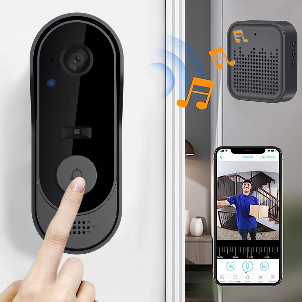 Wireless Smart Video Doorbell WiFi Security Camera Bell Phone Door Ring Intercom