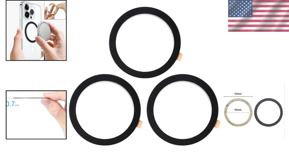 Lightweight Adhesive Metal Ring for Magnetic Holders - Universal Compatibility