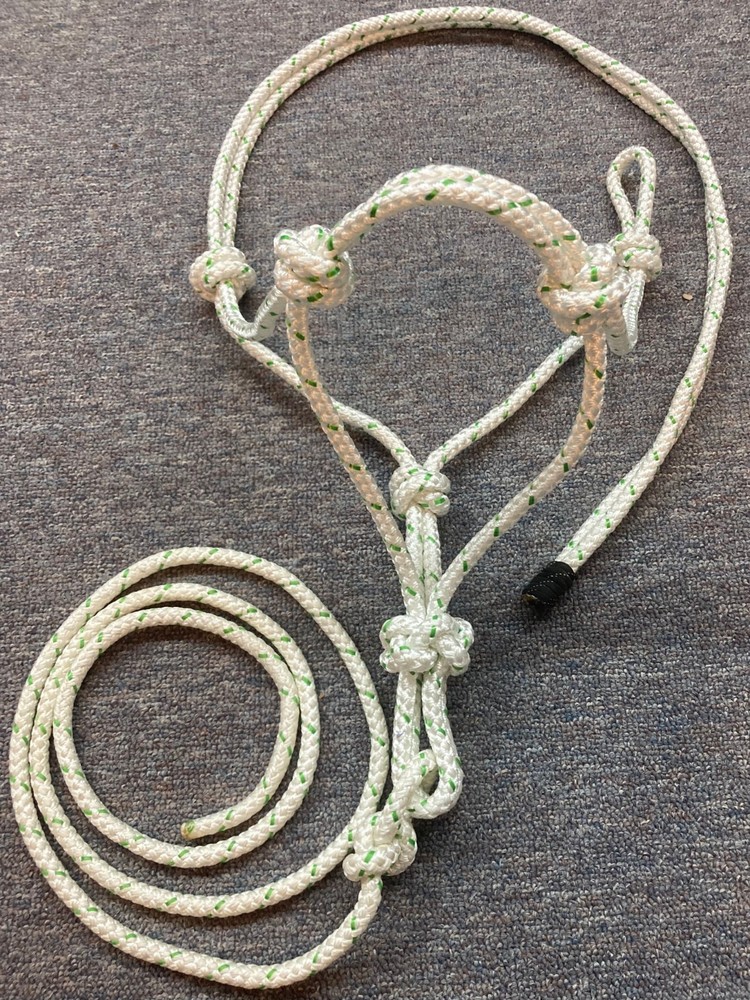Mule/Donkey Adjustable Rope Halter & 8ft Lead - Very Strong.